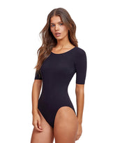 Modest High Round Neck Quarter Sleeve One Piece